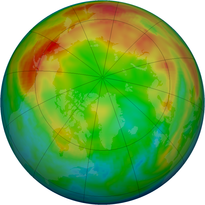 Arctic ozone map for 15 January 1980